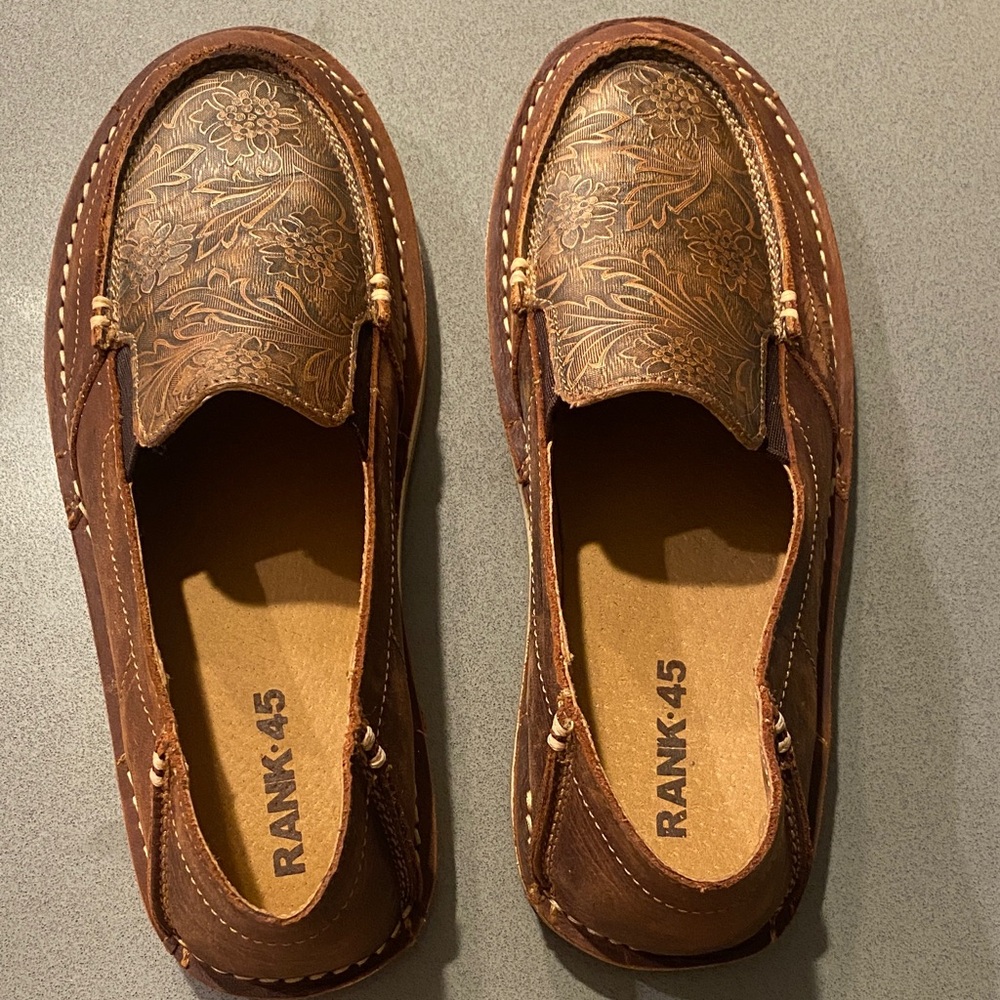 RANK 45 Brown Floral Women's Loafers